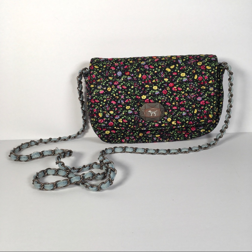 PINK cottage core floral crossbody bag